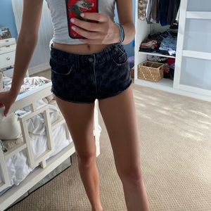 Carmar (LF brand) checkered jean shorts